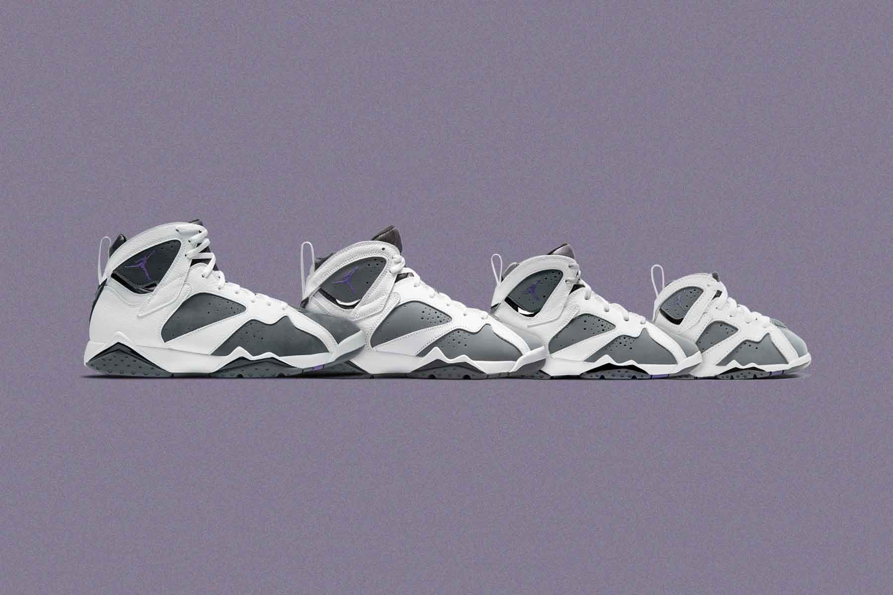 Air Jordan 7 Retro (GS) "Flint" - White/Varsity Purple