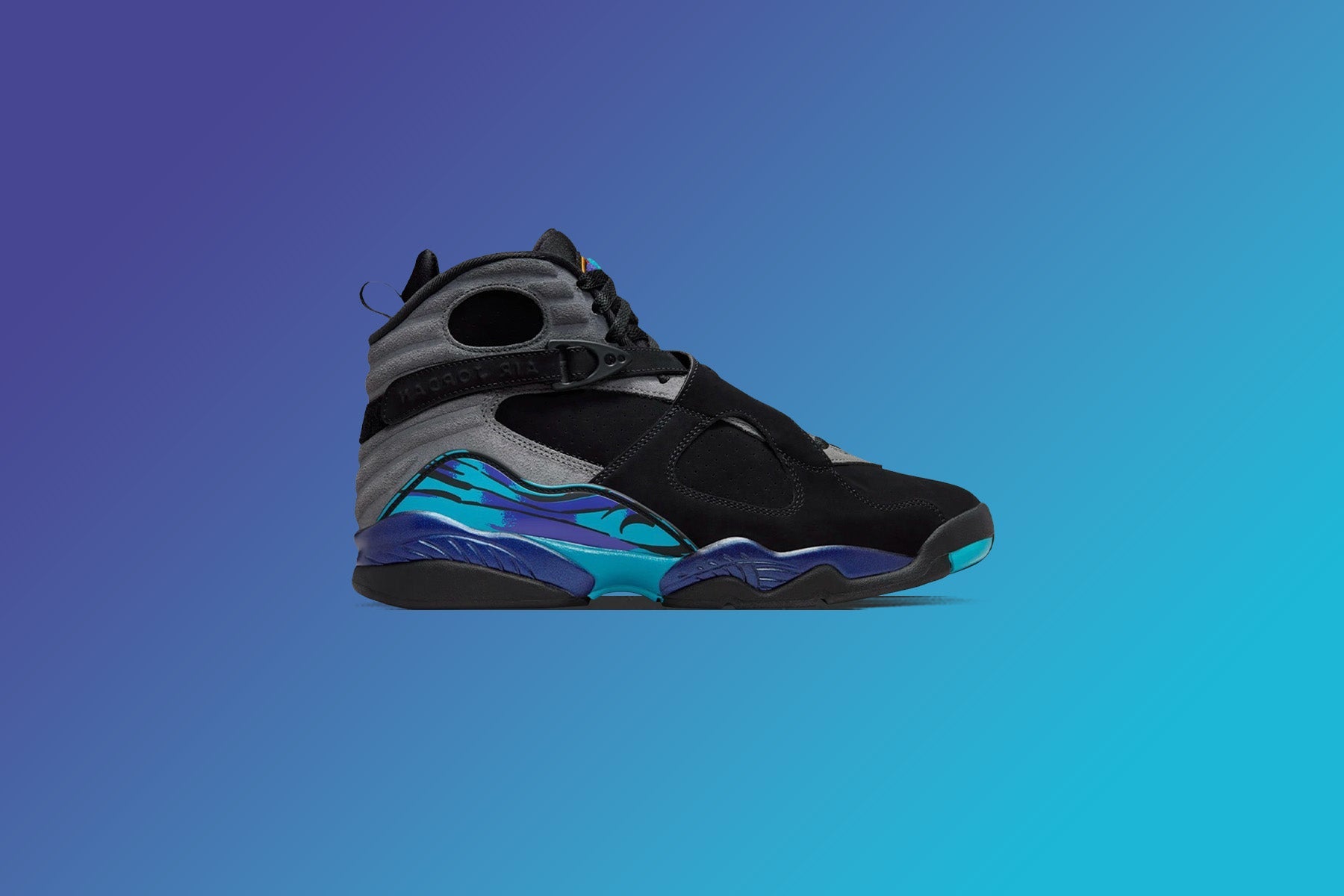 Air Jordan 8 Retro 'Aqua' - Black/Multi Color