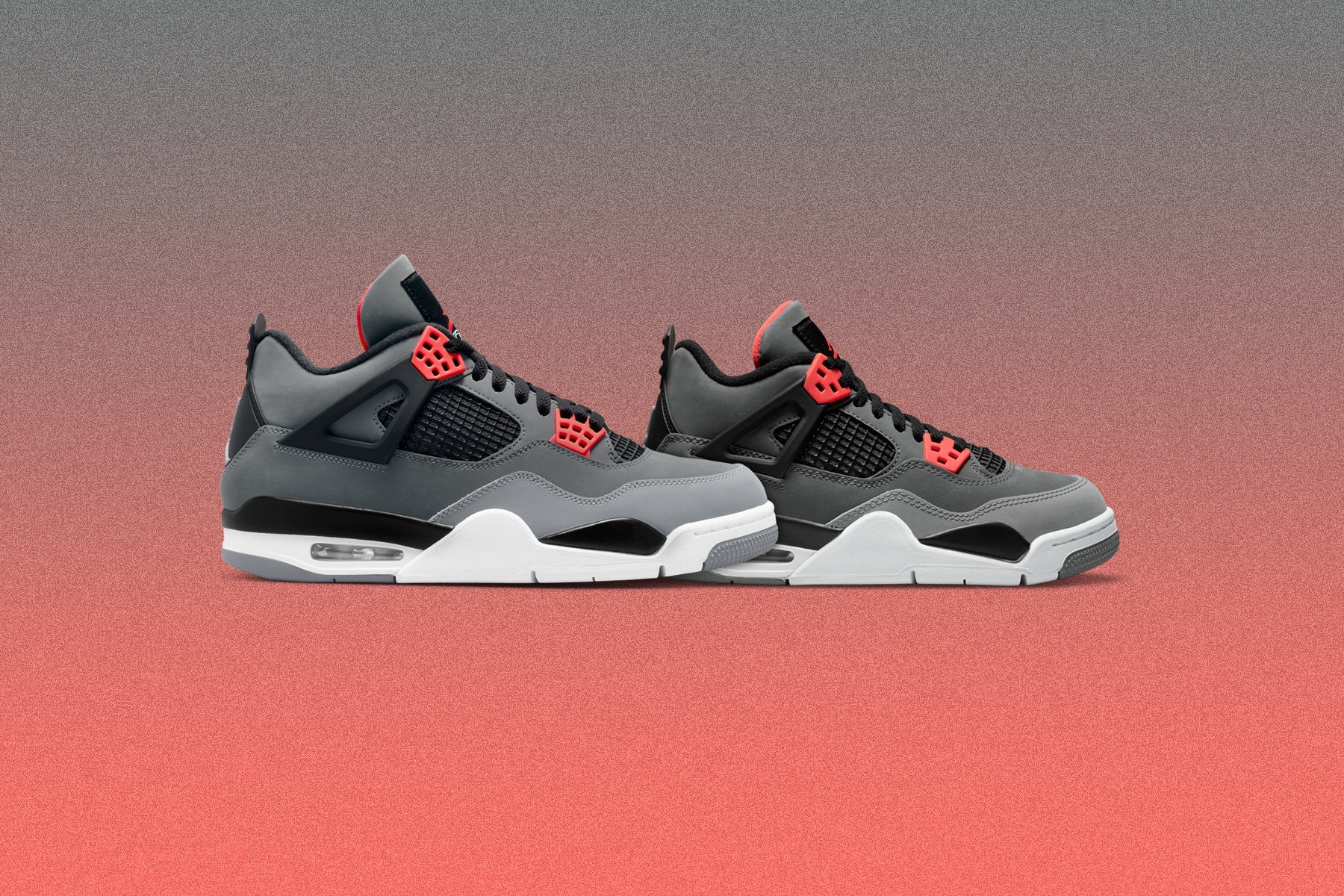 Air Jordan 4 Retro 'Infrared' (GS) - Dark Grey/Infrared 23/Black Cement Grey